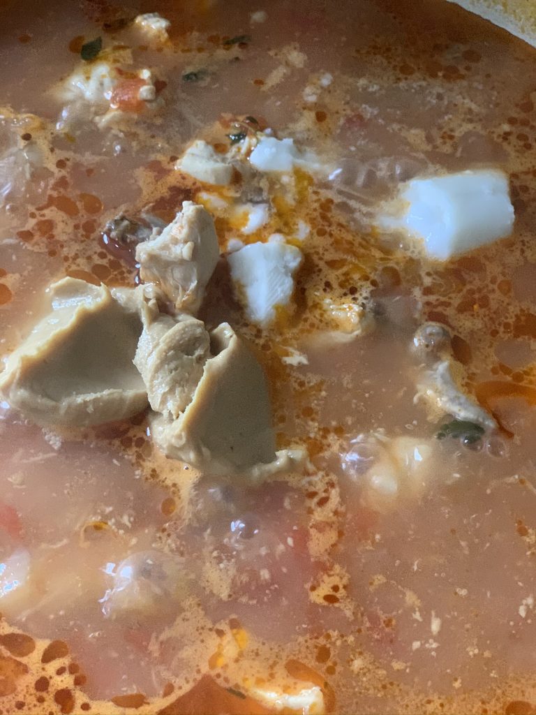 Cooking peanut butter soup step 2